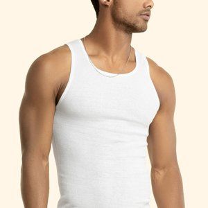 3 PK Men's White Tank Top 100% Cotton A-Shirt